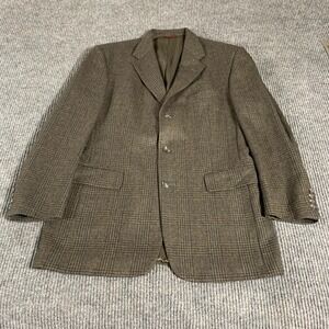Hart Schaffner Marx Jacket Mens 40 R Brown Wool Blazer Sports Coat Wedding Tweed